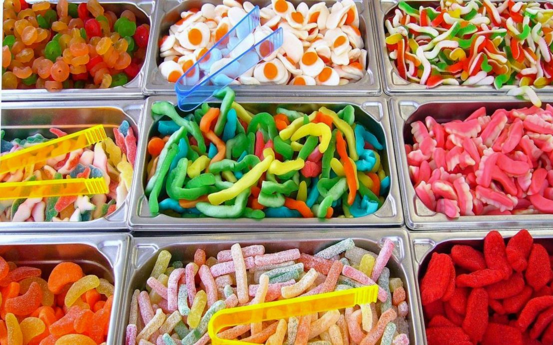 Our premium sweets displayed on a sunny corner